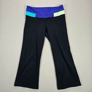 Lululemon Cropped Yoga Pants Blue Waistband Athletic Workout Leggings Women's 4‎